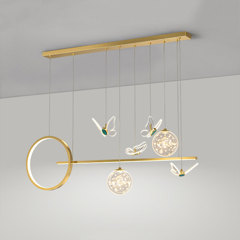 Modern Pendant Lighting Geometric Chandelier Light Metal 8 Light Island Lighting