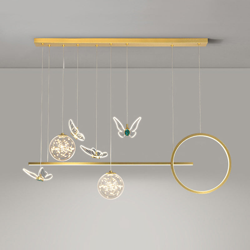 Modern Pendant Lighting Geometric Chandelier Light Metal 8 Light Island Lighting