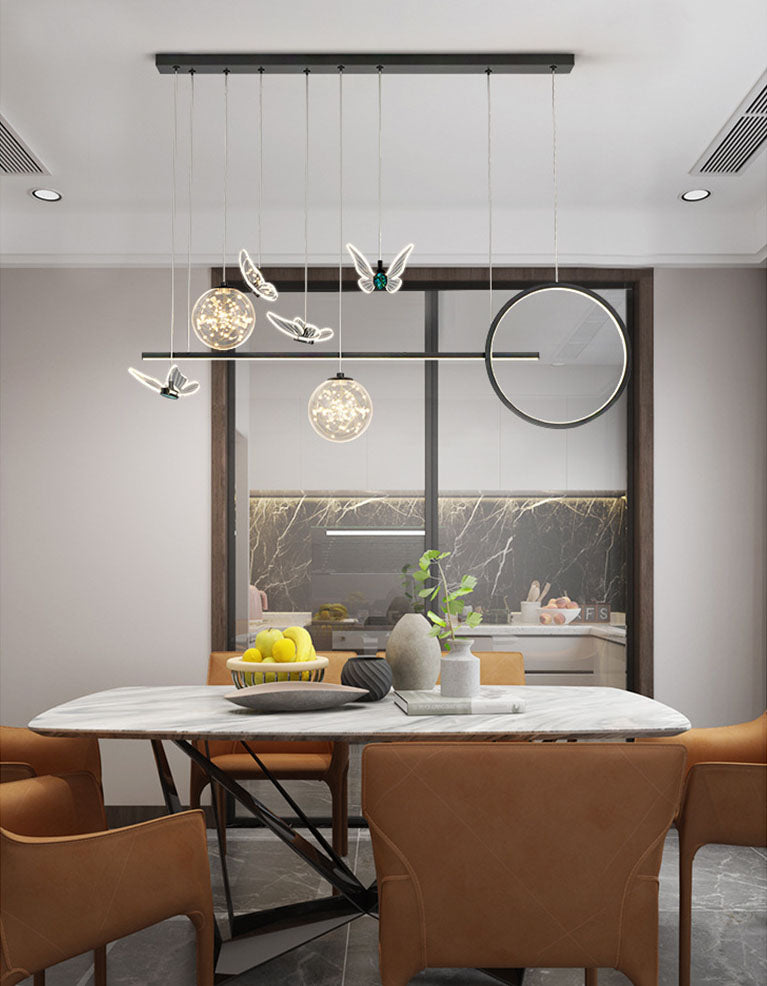 Modern Pendant Lighting Geometric Chandelier Light Metal 8 Light Island Lighting