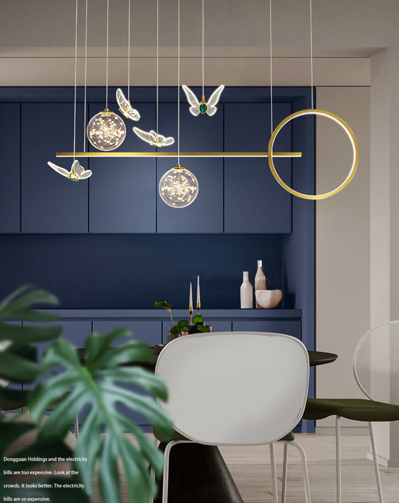 Illuminazione a sospensione moderna geometrica lampadina in metallo 8 illuminazione da isola