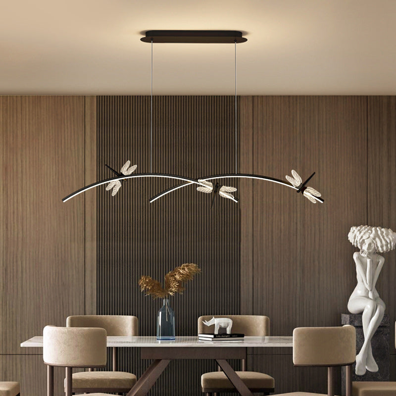 4 Leichte lineare Libelle Insel Lichter moderne Kronleuchter Metal Island Lighting