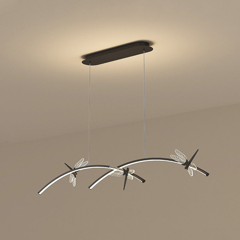 4 Leichte lineare Libelle Insel Lichter moderne Kronleuchter Metal Island Lighting