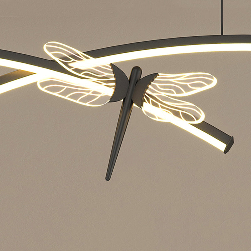 4 Leichte lineare Libelle Insel Lichter moderne Kronleuchter Metal Island Lighting