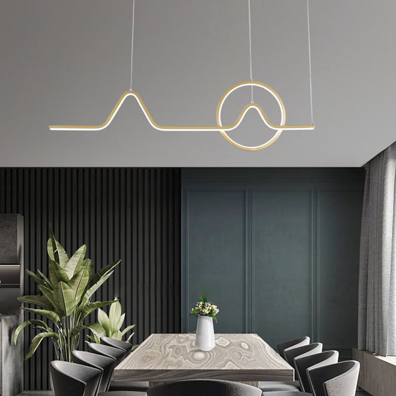 2 Light Geometric Island Lighting Modern Chandelier Metal Island Light Fixture