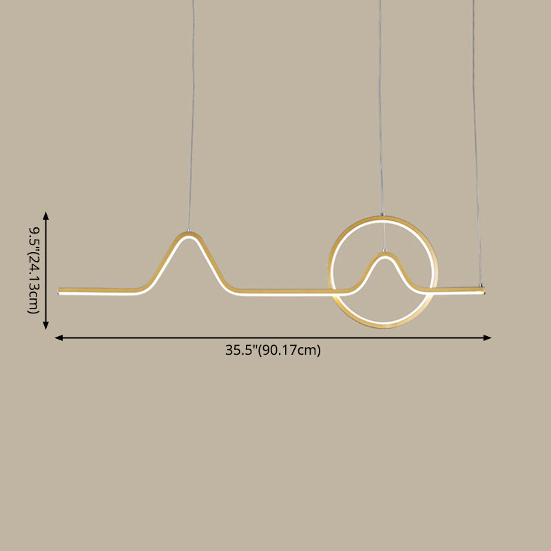 2 Light Geometric Island Lighting Modern Chandelier Metal Island Light Fixture