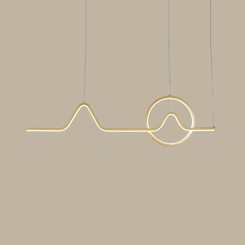 2 Light Geometric Island Lighting Modern Chandelier Metal Island Light Fixture