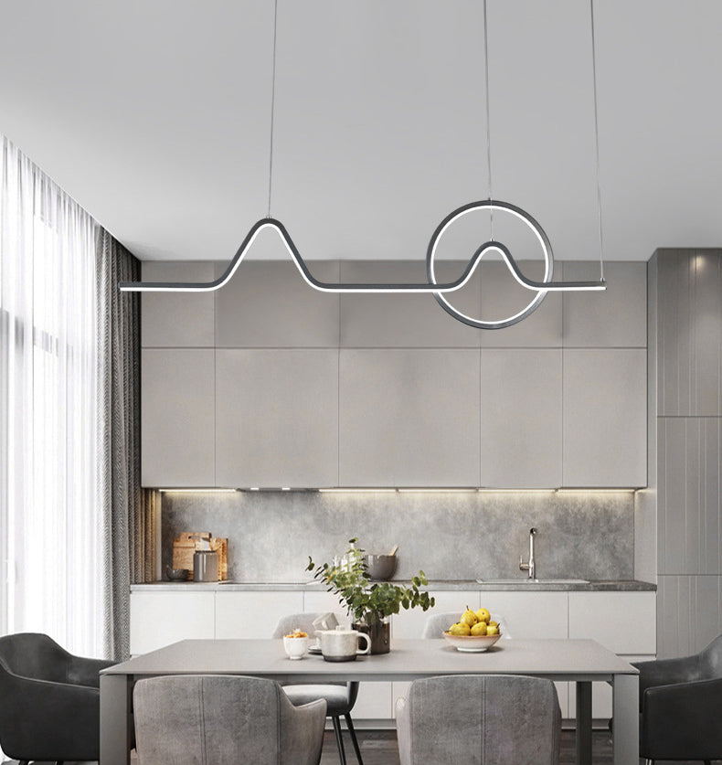 2 Light Geometric Island Lighting Modern Chandelier Metal Island Light Fixture