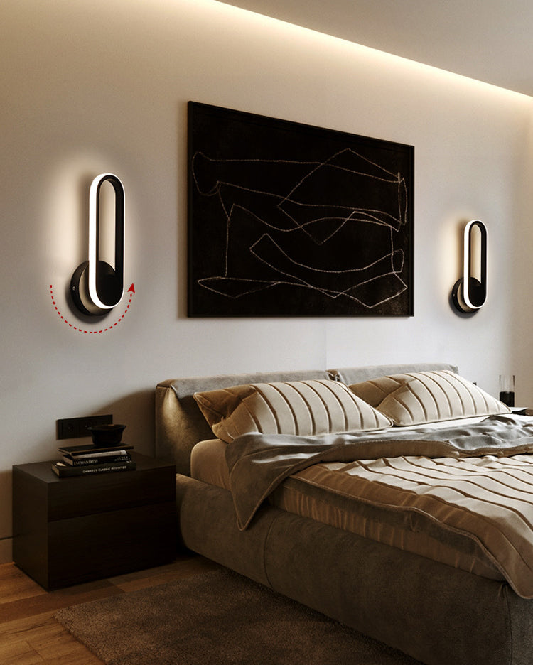 Iluminación moderna de pared ajustable de metal de 1 luces para el dormitorio para el dormitorio