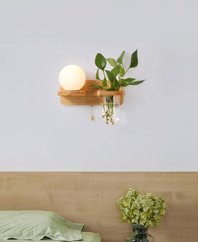 Ombra rotonda a 1 luce senza piante funce funce moderna illuminazione a parete in vetro semplice