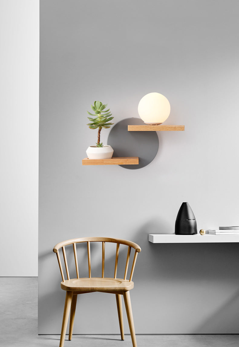 Ombra rotonda a 1 luce senza piante funce funce moderna illuminazione a parete in vetro semplice