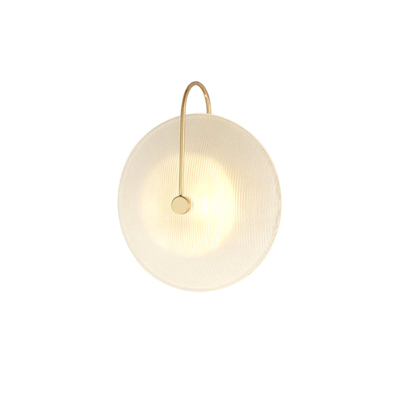 1-licht ronde wand SCONCE Moderne eenvoudige stijl glazen wandverlichting in zwart en goud
