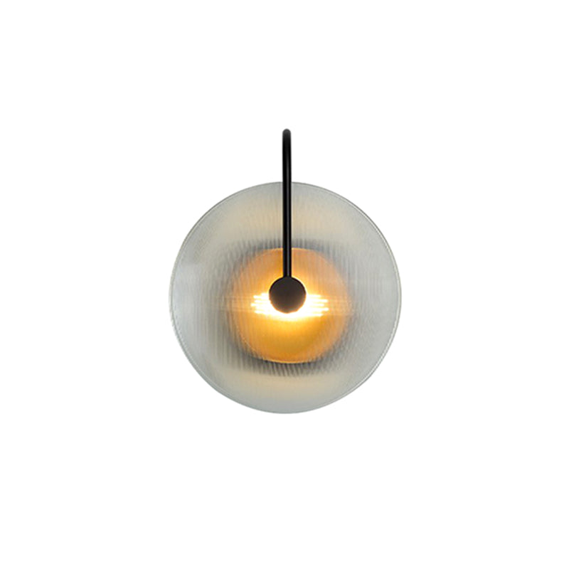 1-licht ronde wand SCONCE Moderne eenvoudige stijl glazen wandverlichting in zwart en goud