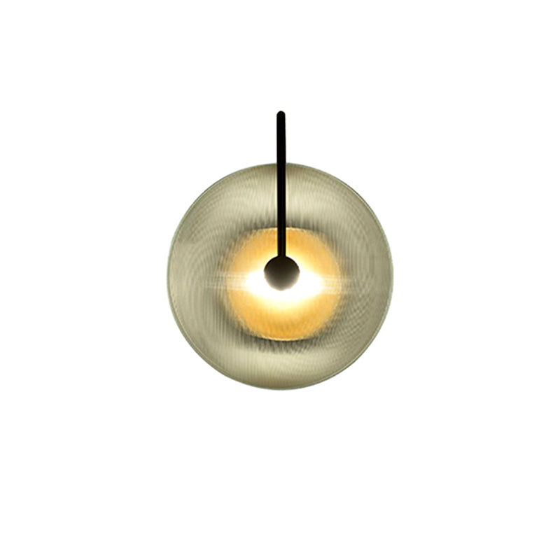 1-licht ronde wand SCONCE Moderne eenvoudige stijl glazen wandverlichting in zwart en goud