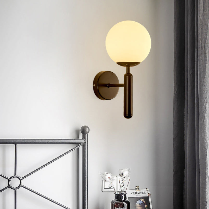 Lámpara de pared de vidrio de estilo de pared moderno de color de sombra redonda de 1 luces