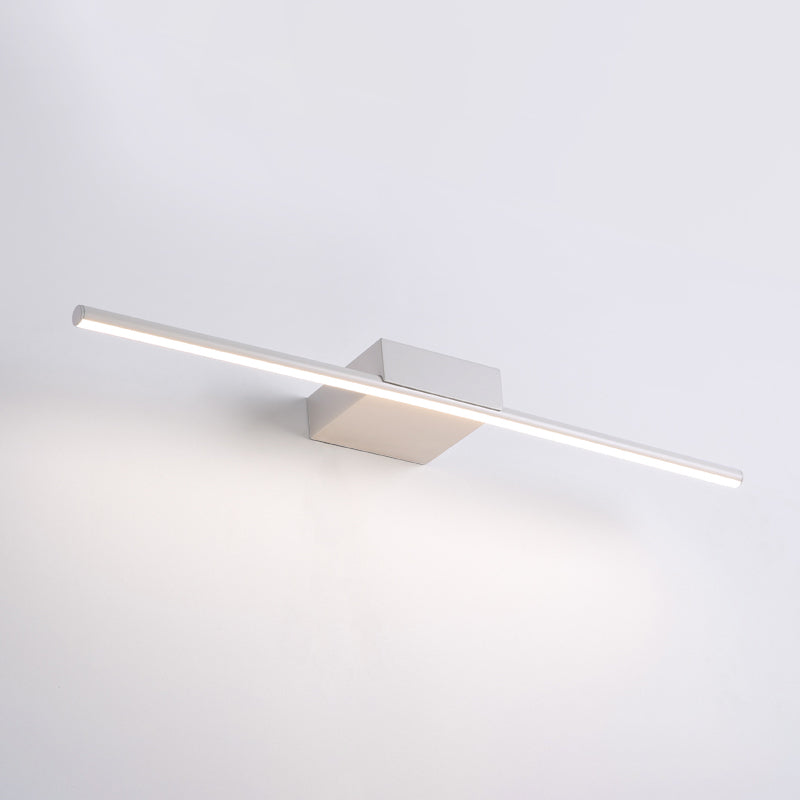 1-Light Linear Wall Sconce Modern Simple Style  Mirror Wall Lighting in White