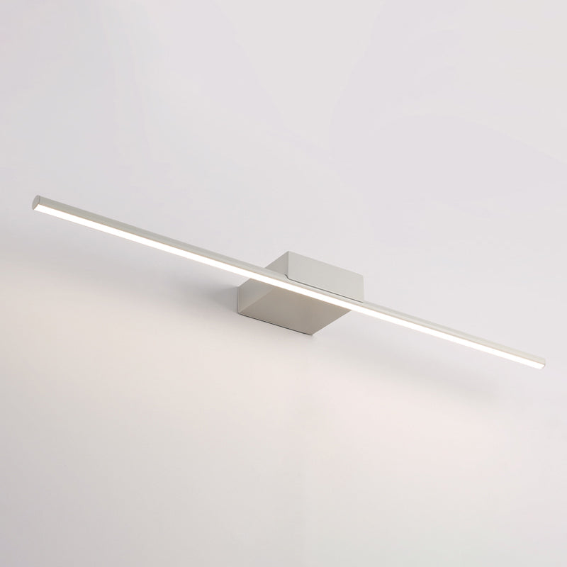 1-Light Linear Wall Sconce Modern Simple Style  Mirror Wall Lighting in White