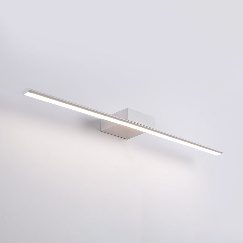 1-Light Linear Wall Sconce Modern Simple Style  Mirror Wall Lighting in White