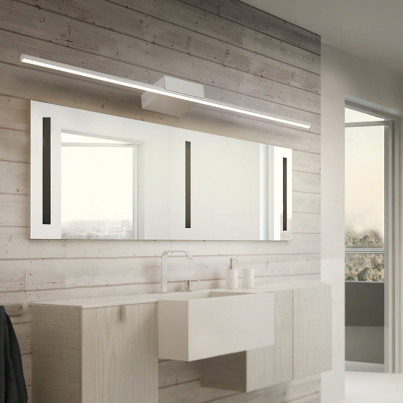 1-Light Linear Wall Sconce Modern Simple Style  Mirror Wall Lighting in White