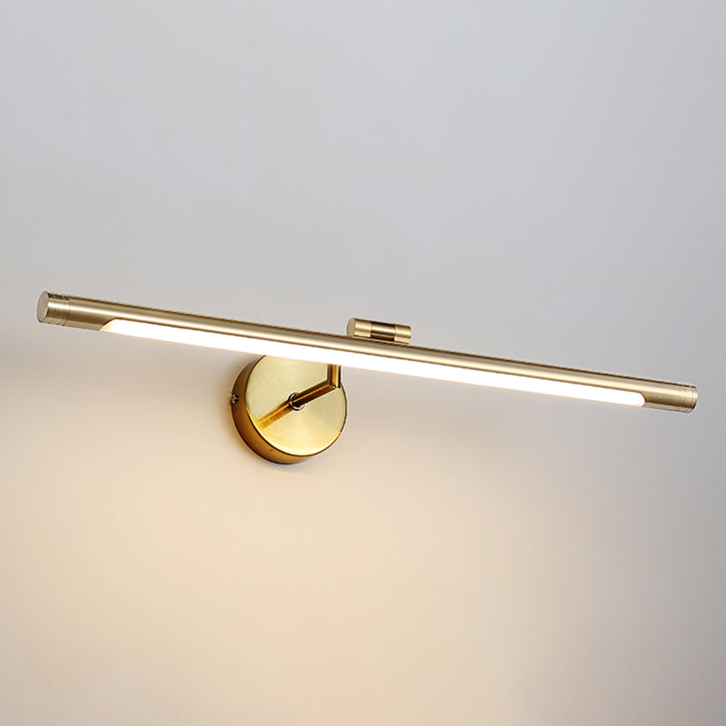 Sconcetto muro di tonalità lineare a 1 luce moderna moderna illuminazione da parete specchio in stile semplice in ottone
