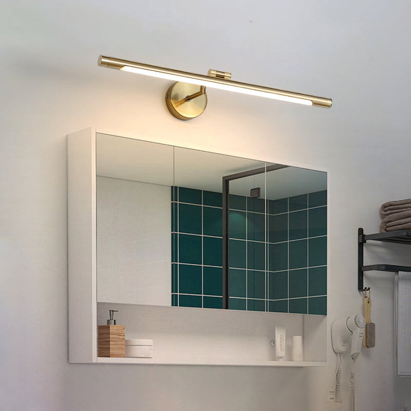 Sconcetto muro di tonalità lineare a 1 luce moderna moderna illuminazione da parete specchio in stile semplice in ottone