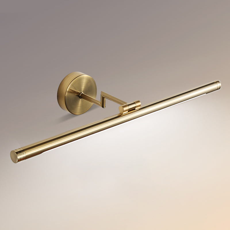 Sconcetto muro di tonalità lineare a 1 luce moderna moderna illuminazione da parete specchio in stile semplice in ottone