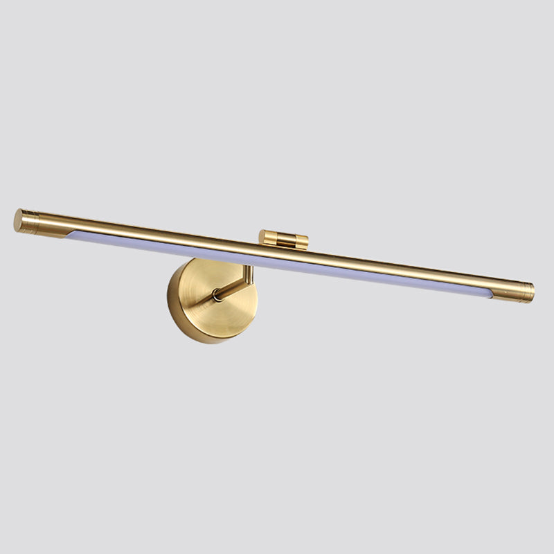Sconcetto muro di tonalità lineare a 1 luce moderna moderna illuminazione da parete specchio in stile semplice in ottone
