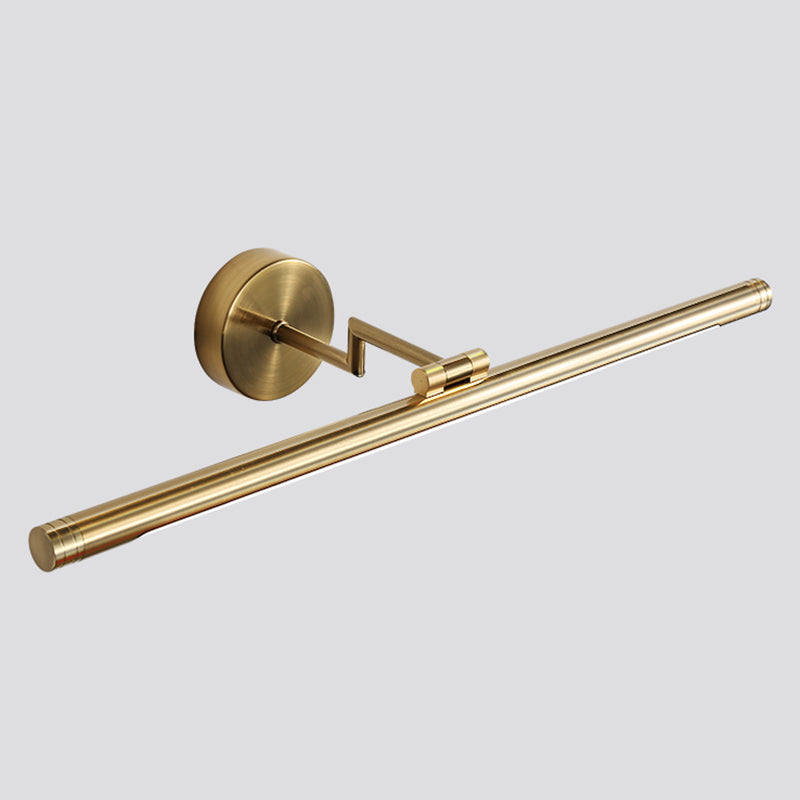 Sconcetto muro di tonalità lineare a 1 luce moderna moderna illuminazione da parete specchio in stile semplice in ottone