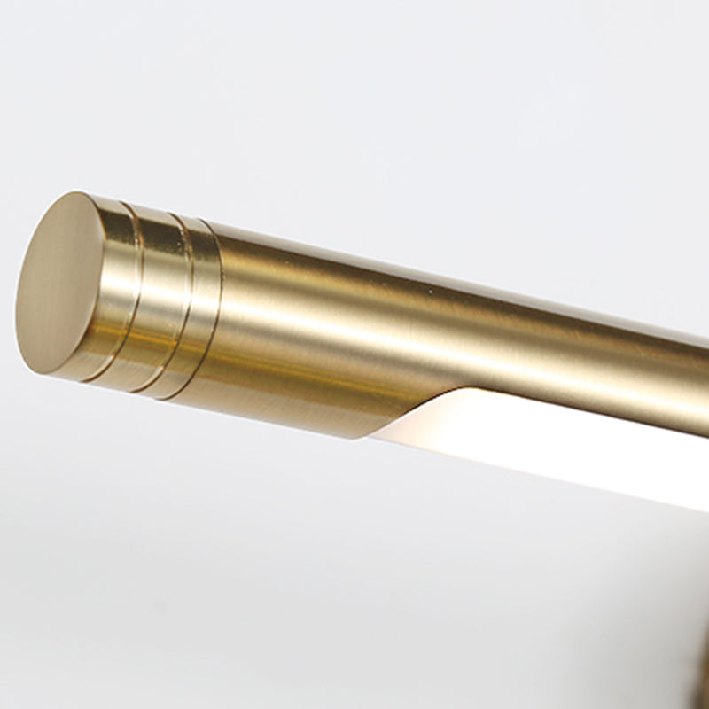 Sconcetto muro di tonalità lineare a 1 luce moderna moderna illuminazione da parete specchio in stile semplice in ottone