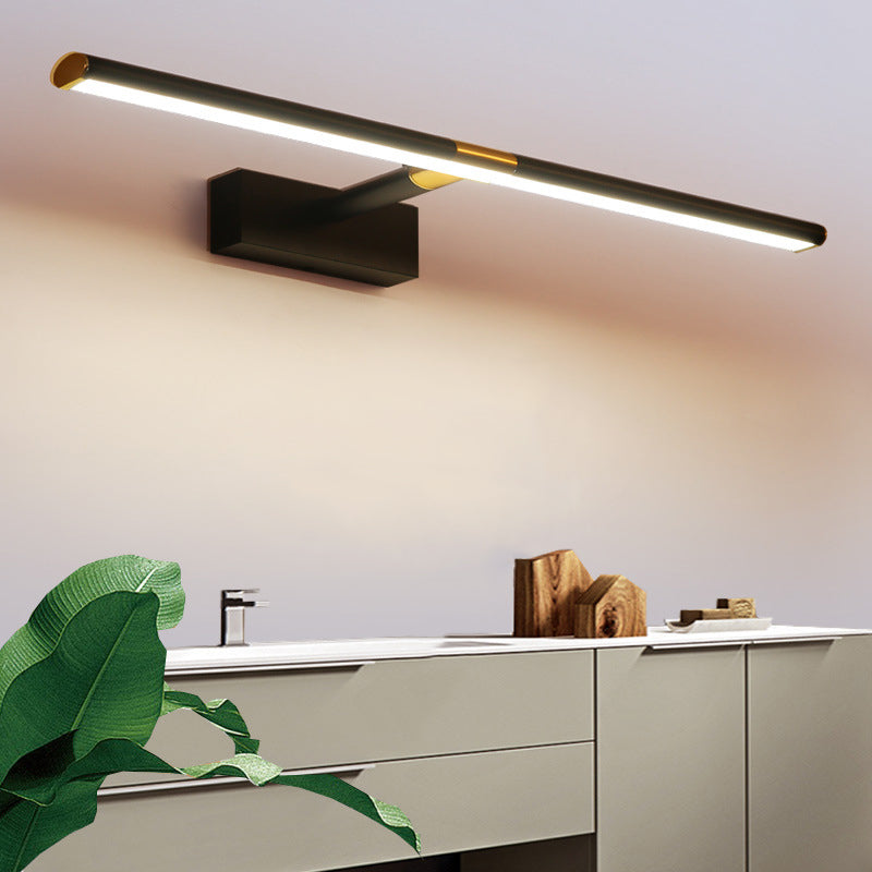 Linear Shade Swing Arm Wall Lighting Modern Style Metal 1 Light Sconce Lamp in Black