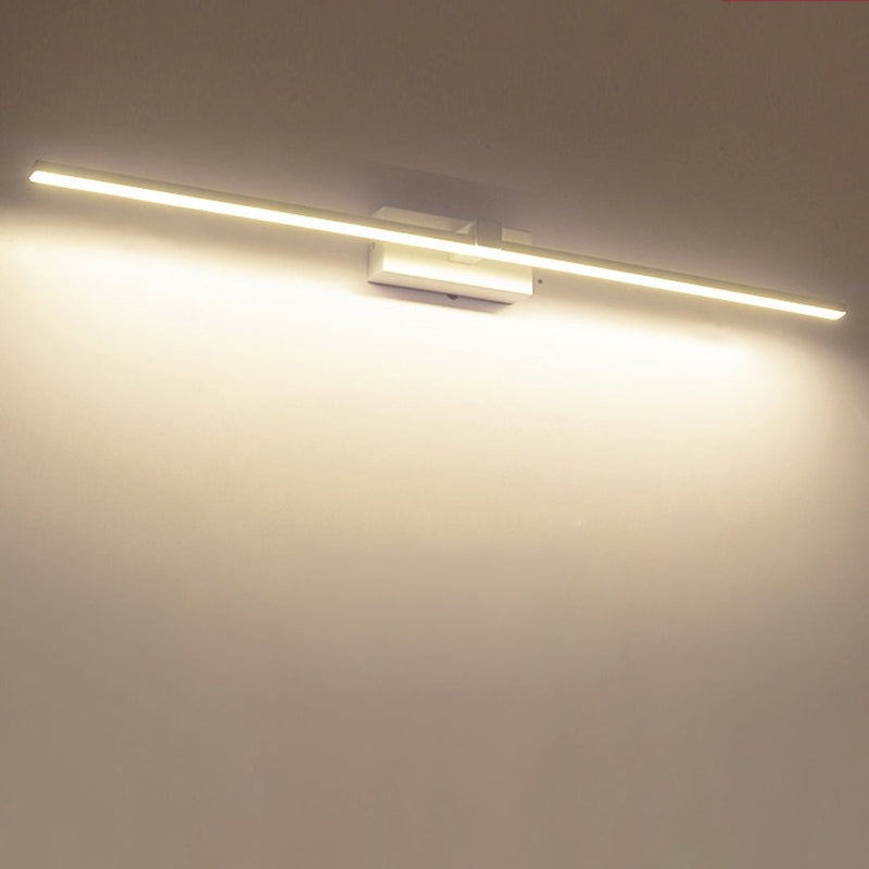Acconde da muro di tonalità lineare a 1 luce moderna moderna illuminazione da parete specchio in stile semplice in bianco