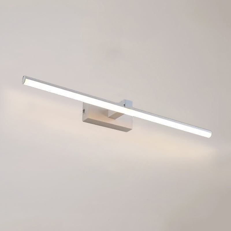 Acconde da muro di tonalità lineare a 1 luce moderna moderna illuminazione da parete specchio in stile semplice in bianco