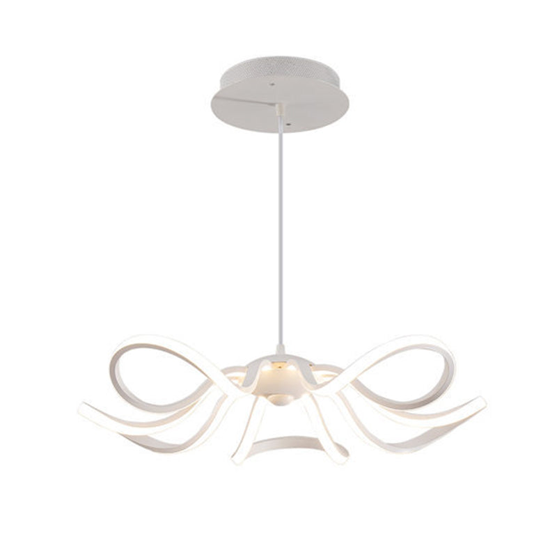 Acrylic White LED Hanging Lamp in Modern Simplicity Aluminium Linear Pendant Light for Dining Room