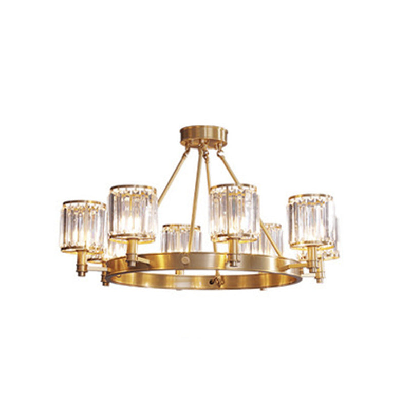 Traditional Copper Pendant Light Sputnik Cylinder Ceiling Light for Living Room