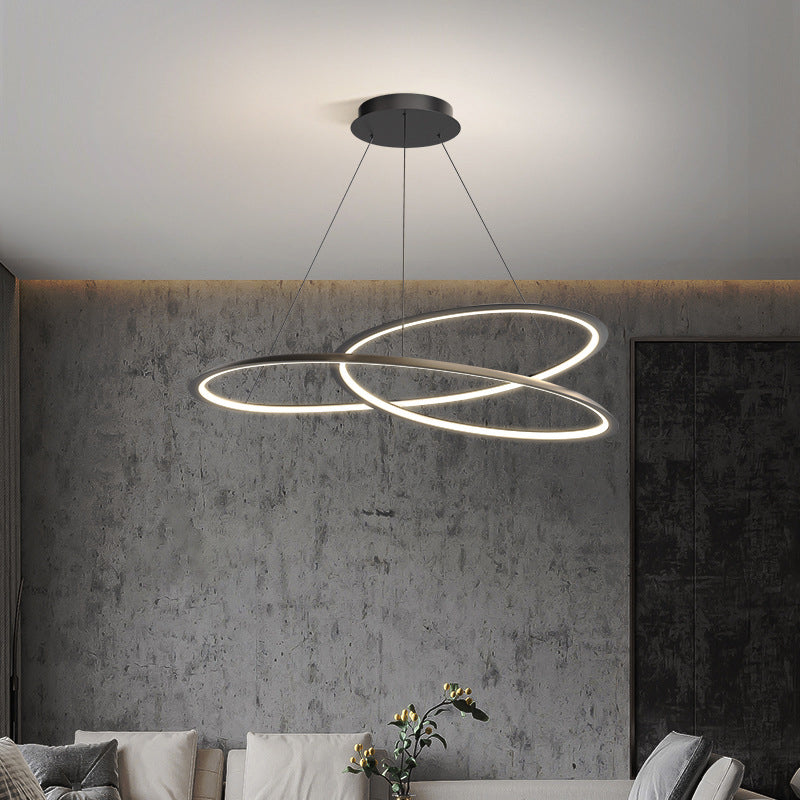 Luces de techo colgantes de metal modernas Candelera colgante lineal para sala de estar