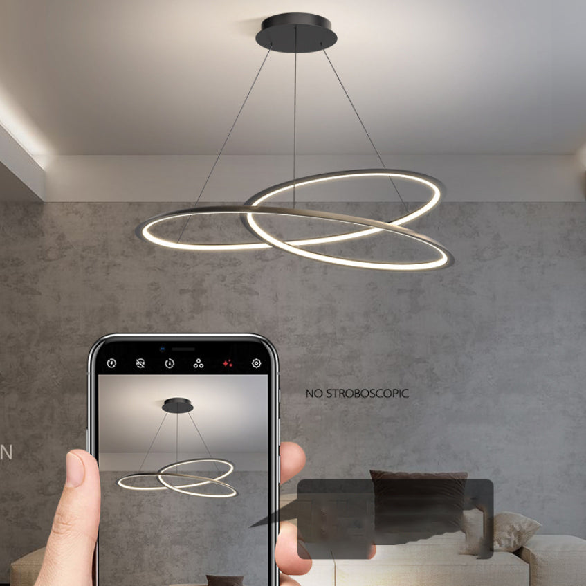 Luces de techo colgantes de metal modernas Candelera colgante lineal para sala de estar