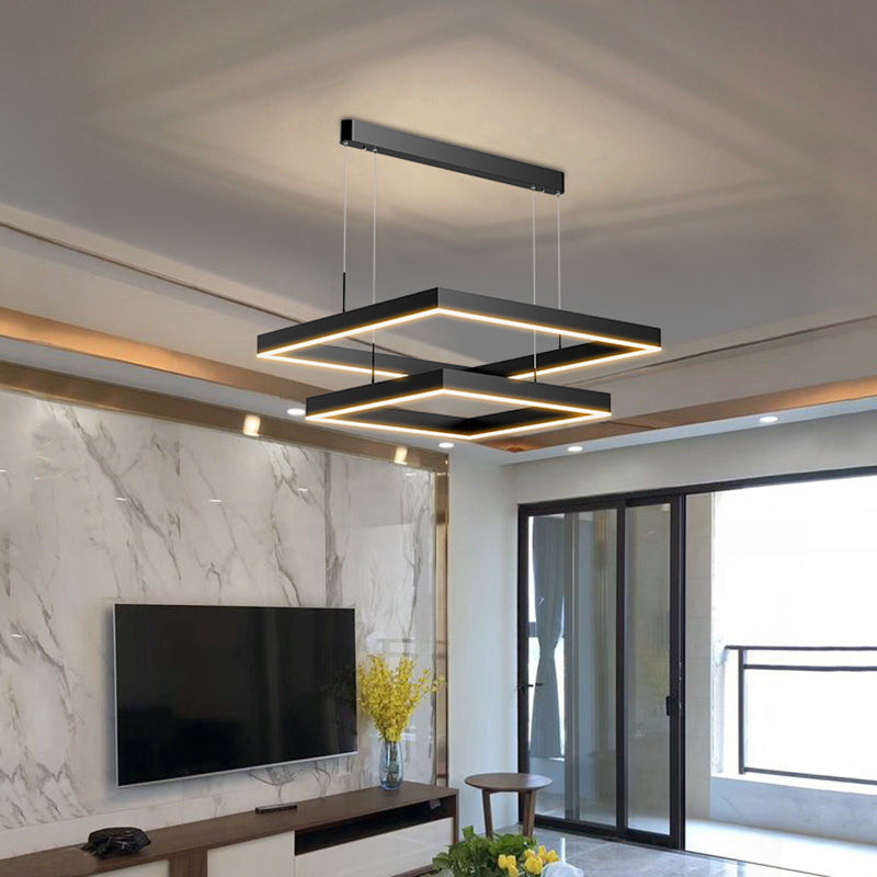 Modern Chandeliers For Dining Room Multiple Squares Chandelier Light Fixture