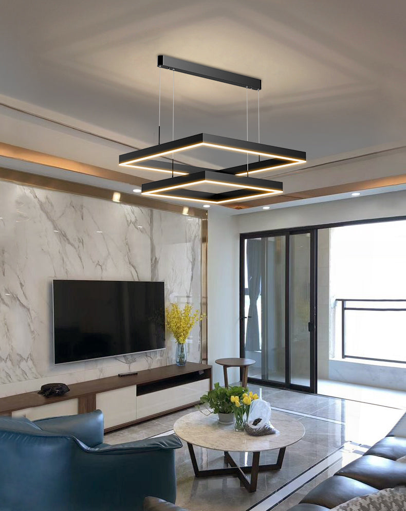 Modern Chandeliers For Dining Room Multiple Squares Chandelier Light Fixture