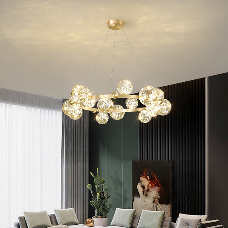 Modern Dining Room Lighting Globe-Shaped Pendant Lights Glass Pendant Chandelier