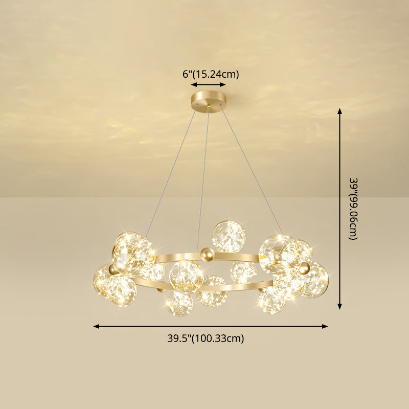 Modern Dining Room Lighting Globe-Shaped Pendant Lights Glass Pendant Chandelier