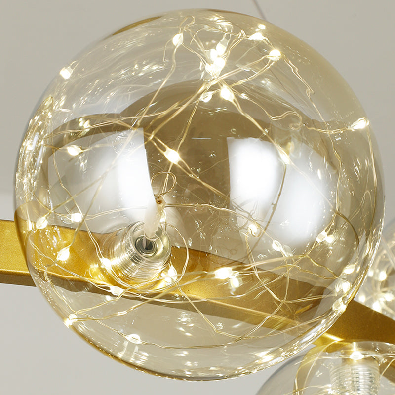 Modern Dining Room Lighting Globe-Shaped Pendant Lights Glass Pendant Chandelier