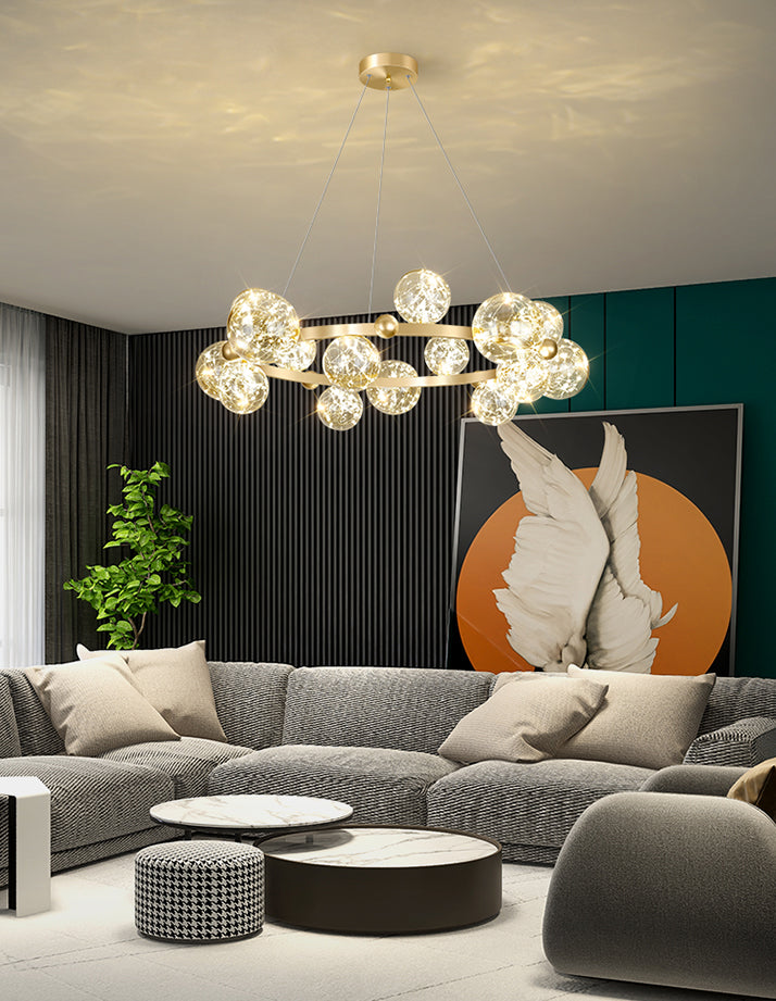 Modern Dining Room Lighting Globe-Shaped Pendant Lights Glass Pendant Chandelier