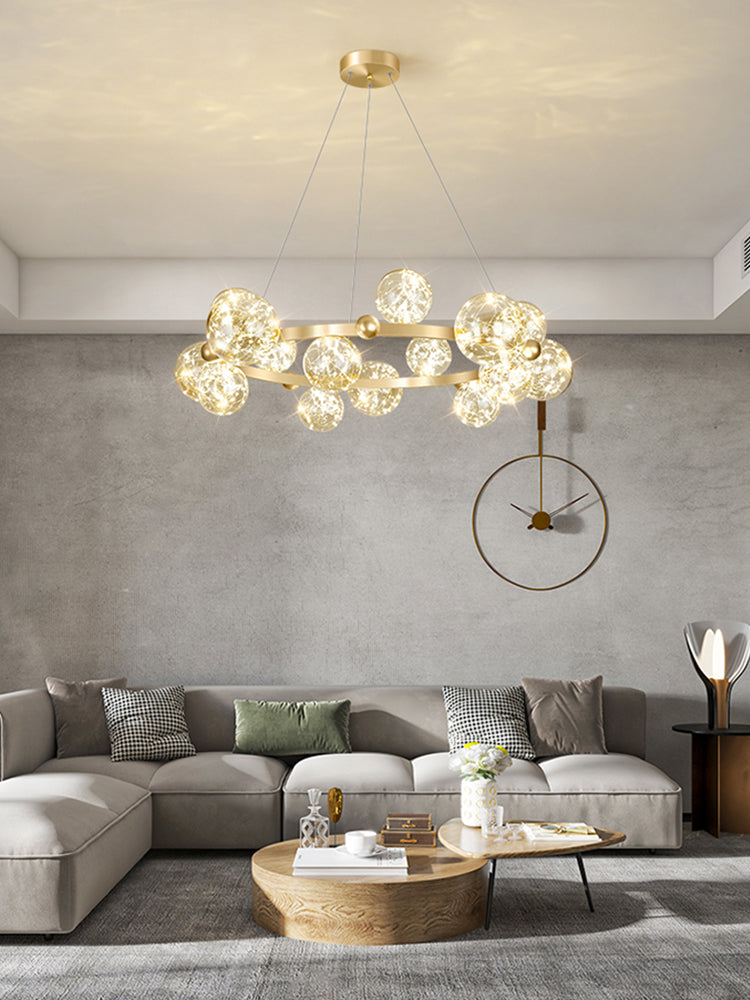 Modern Dining Room Lighting Globe-Shaped Pendant Lights Glass Pendant Chandelier