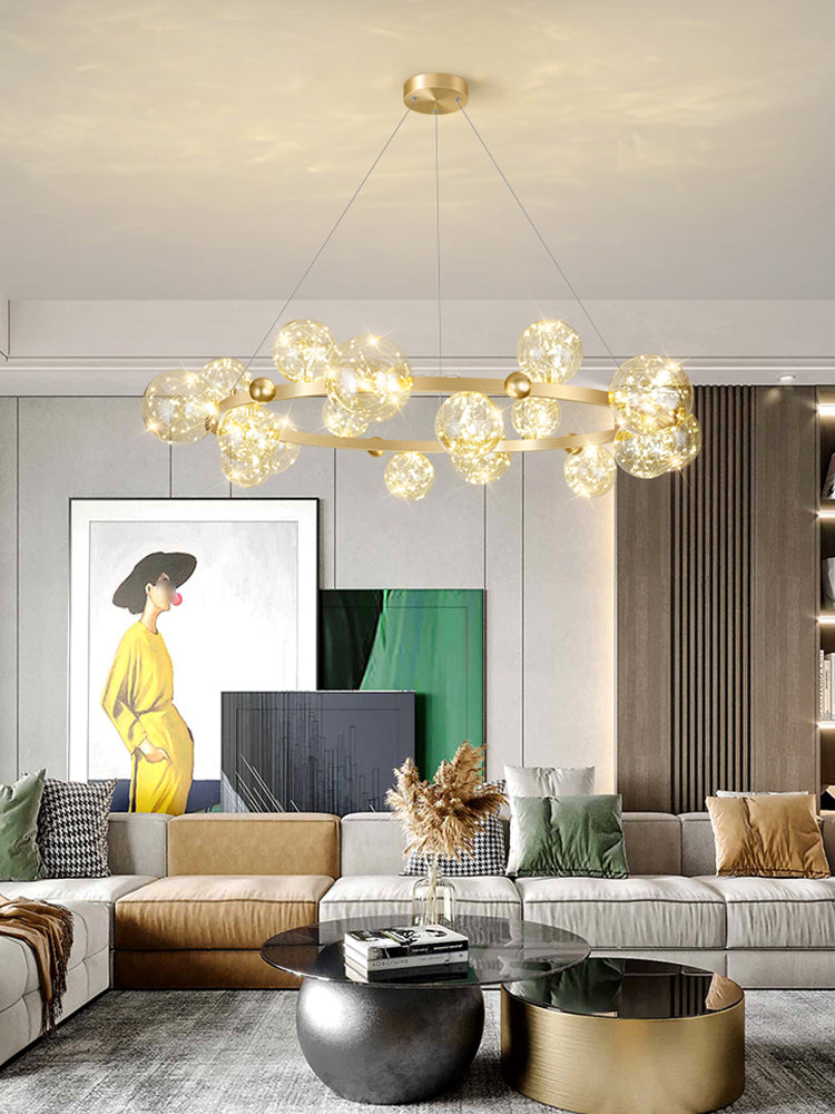 Modern Dining Room Lighting Globe-Shaped Pendant Lights Glass Pendant Chandelier