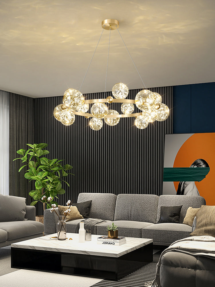 Modern Dining Room Lighting Globe-Shaped Pendant Lights Glass Pendant Chandelier