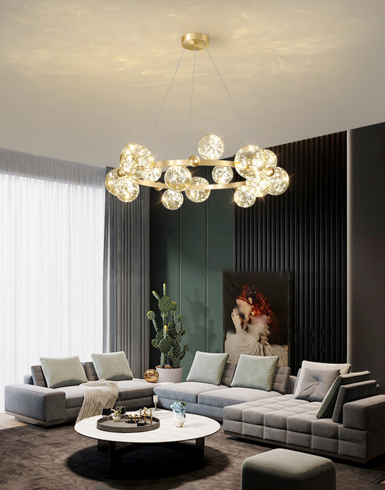 Modern Dining Room Lighting Globe-Shaped Pendant Lights Glass Pendant Chandelier