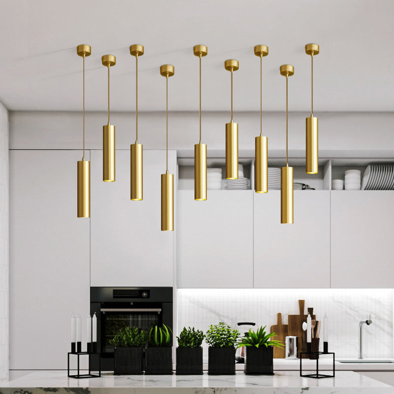Minimalism Hanging Ceiling Light Metal 1-Light Cylinder Ceiling Pendant Light