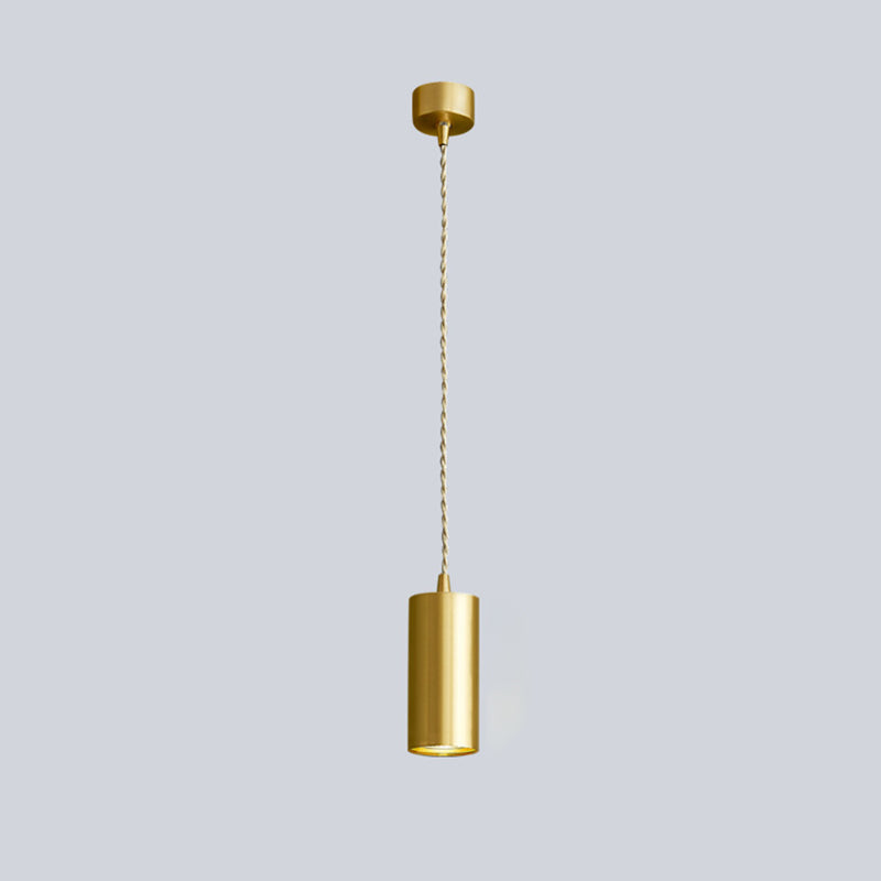 Minimalism Hanging Ceiling Light Metal 1-Light Cylinder Ceiling Pendant Light