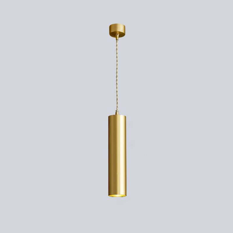 Minimalism Hanging Ceiling Light Metal 1-Light Cylinder Ceiling Pendant Light