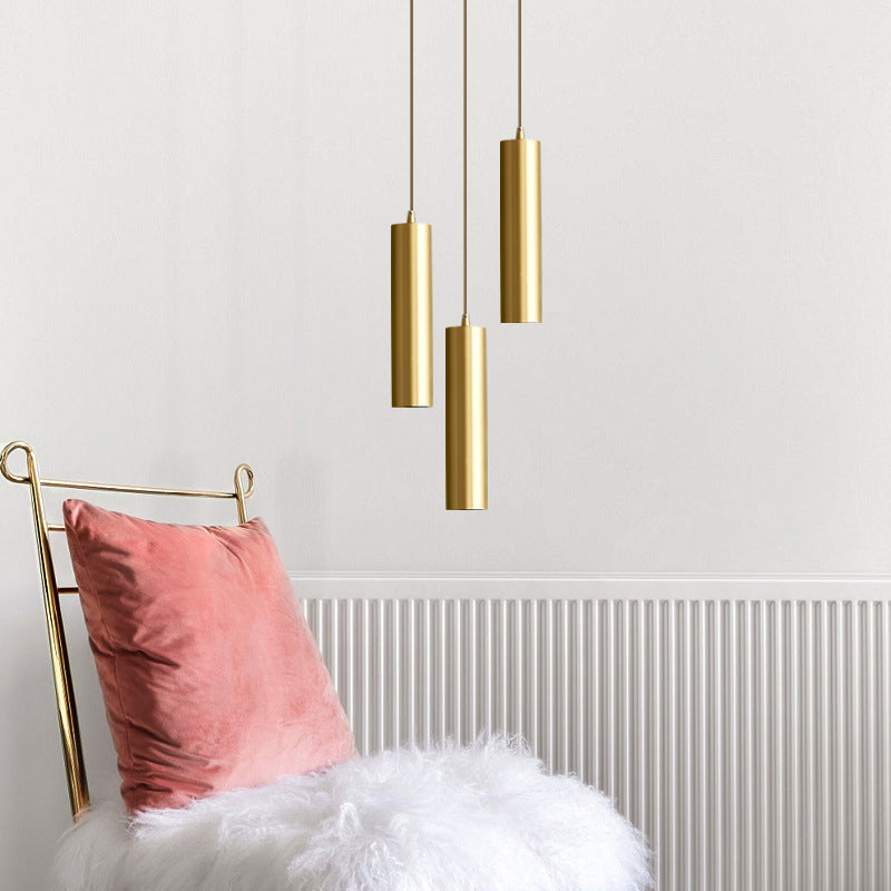 Minimalism Hanging Ceiling Light Metal 1-Light Cylinder Ceiling Pendant Light