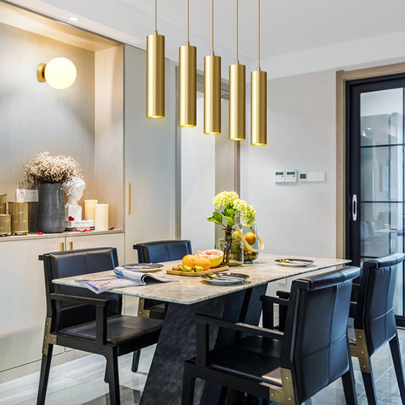 Minimalism Hanging Ceiling Light Metal 1-Light Cylinder Ceiling Pendant Light